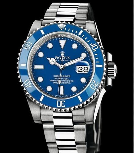 Rolex Watch Oyster Perpetual Submariner Date 116619 LB / 97209 White Gold - Blue Cerachrom Bezel